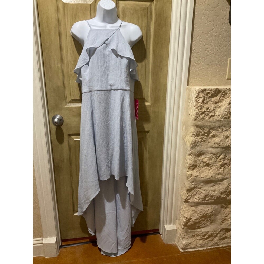 H HALSTON High Low Dress Light Blue Pale Blue NWT Size 12